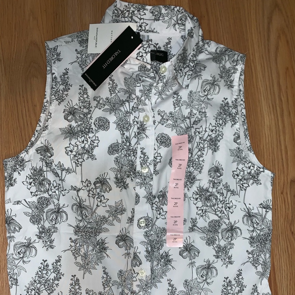 White and black button up shirt